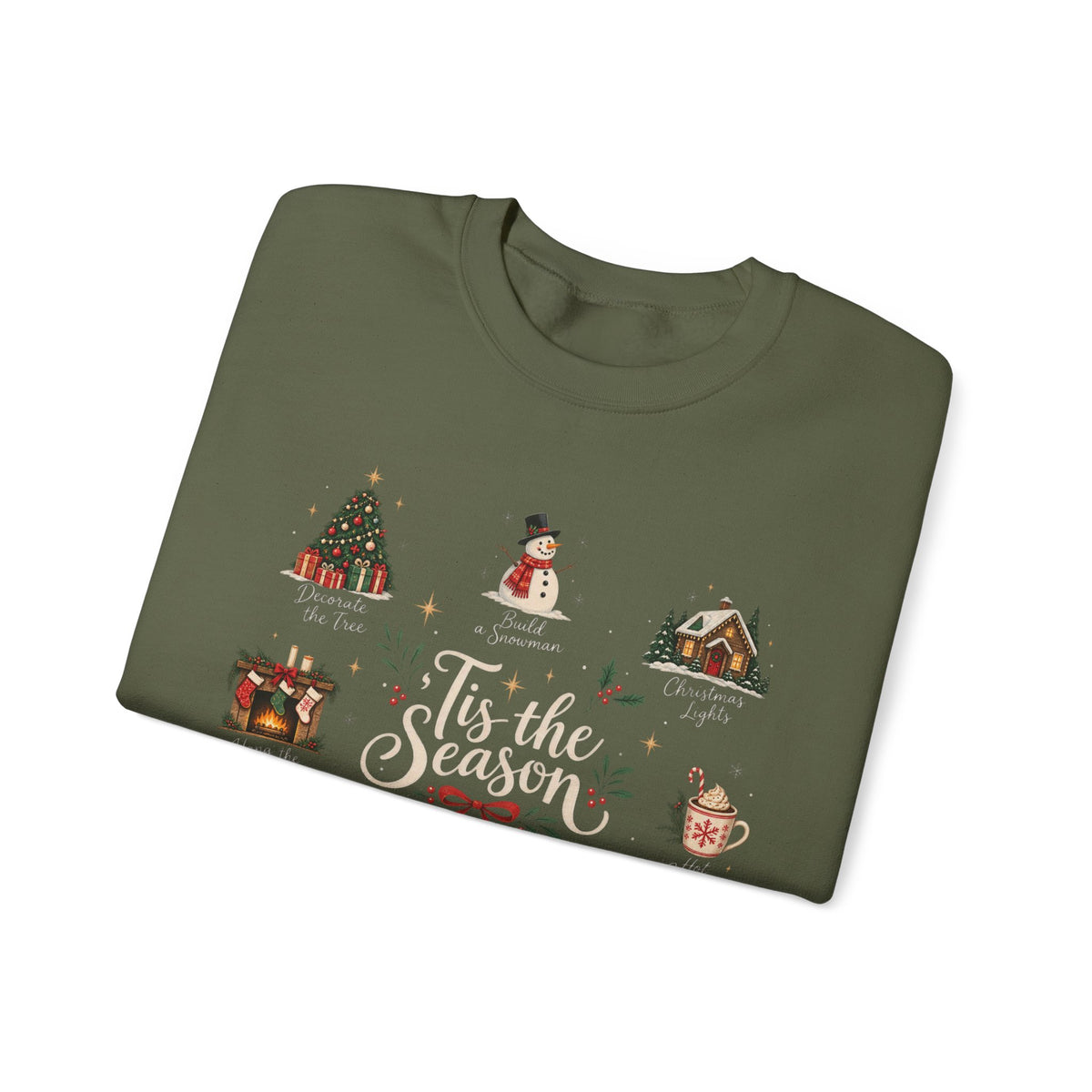 Tis the Season Sweatshirt - Cozy Christmas Sweater - Christmas Movie Night Hot Cocoa - Bake the Cookies Holiday Gift