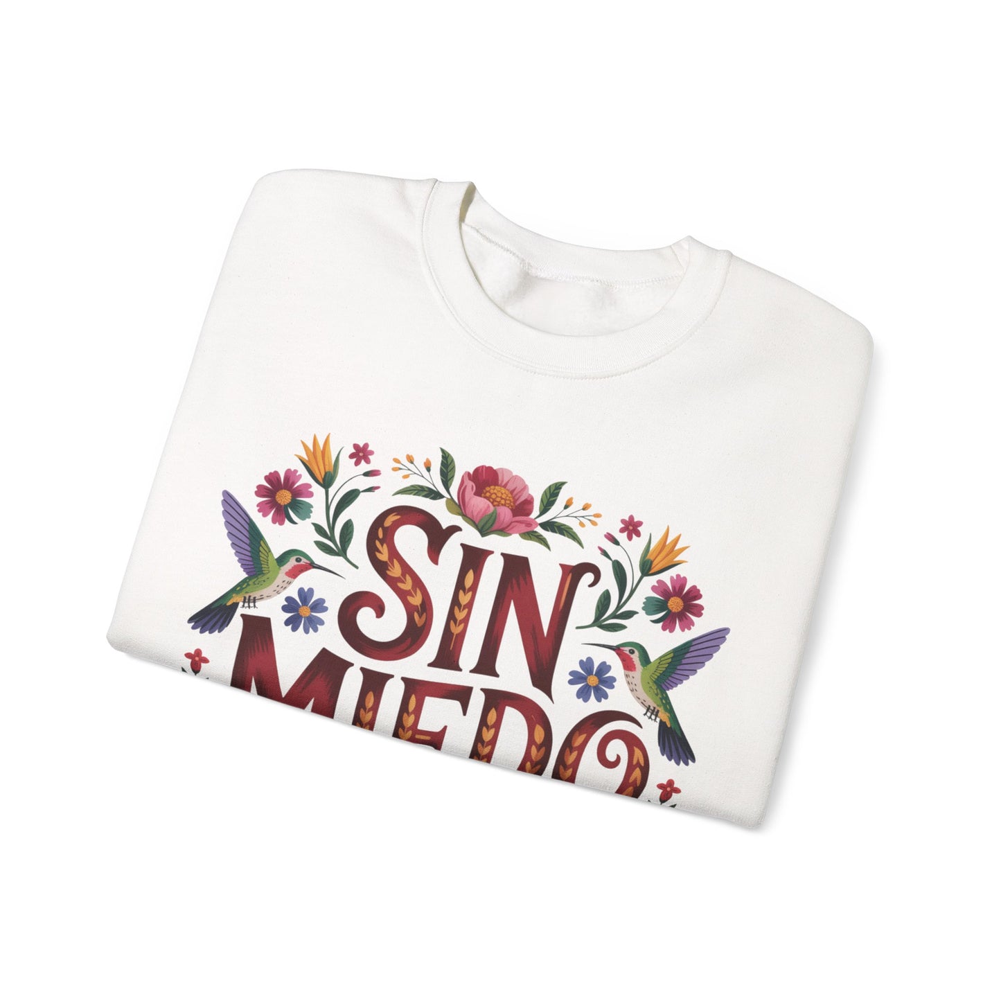 Sin Miedo Sweatshirt - Faith Over Fear Christian Gift - Hispanic Religious Wear - Spiritual Hoodie - Catholic Gift