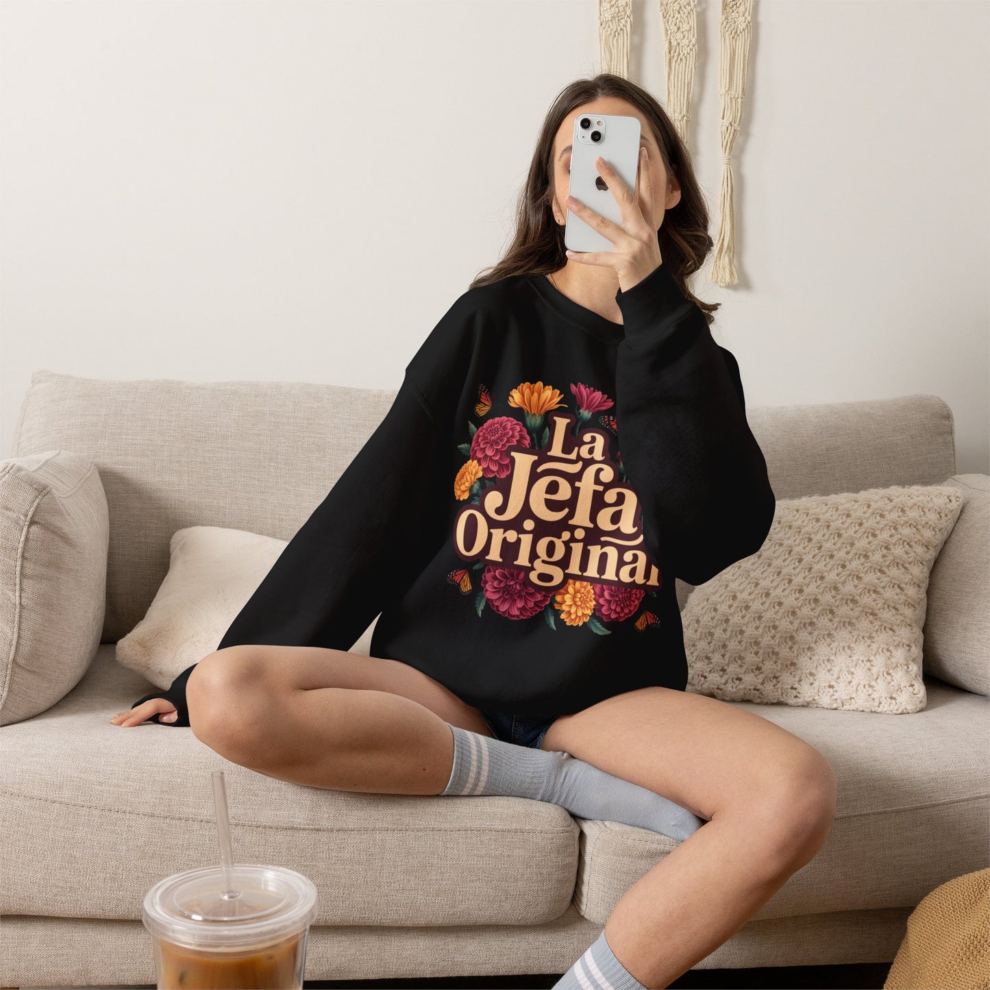 La Jefa Sweatshirt - Latina Boss Babe Gift - Mujer Fuerte Empowerment Hoodie - Feminist Gift for Her - Latina Pride Wear