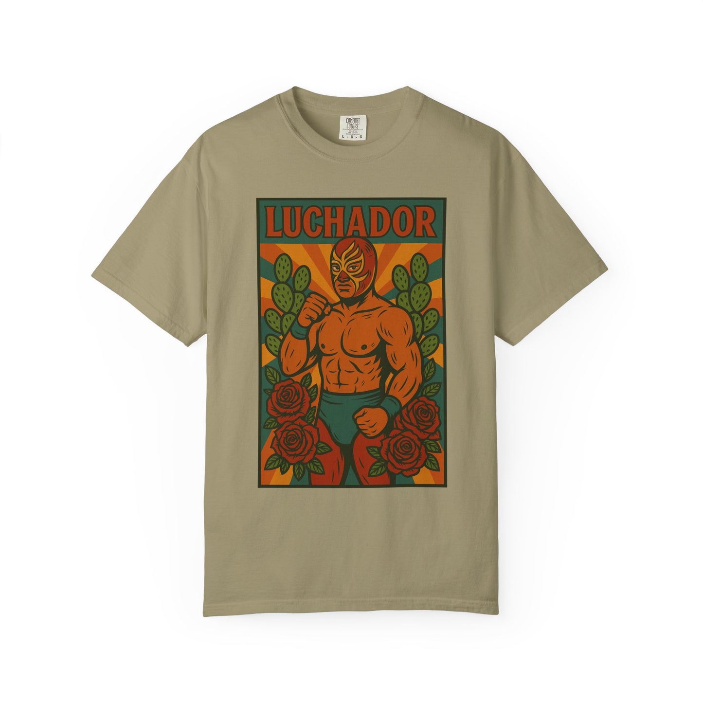 Luchador Nopales T-Shirt, Mexican Wrestling Tee, Lucha Libre Plant Shirt, Unisex Top, Cinco de Mayo Gift, Festival Apparel