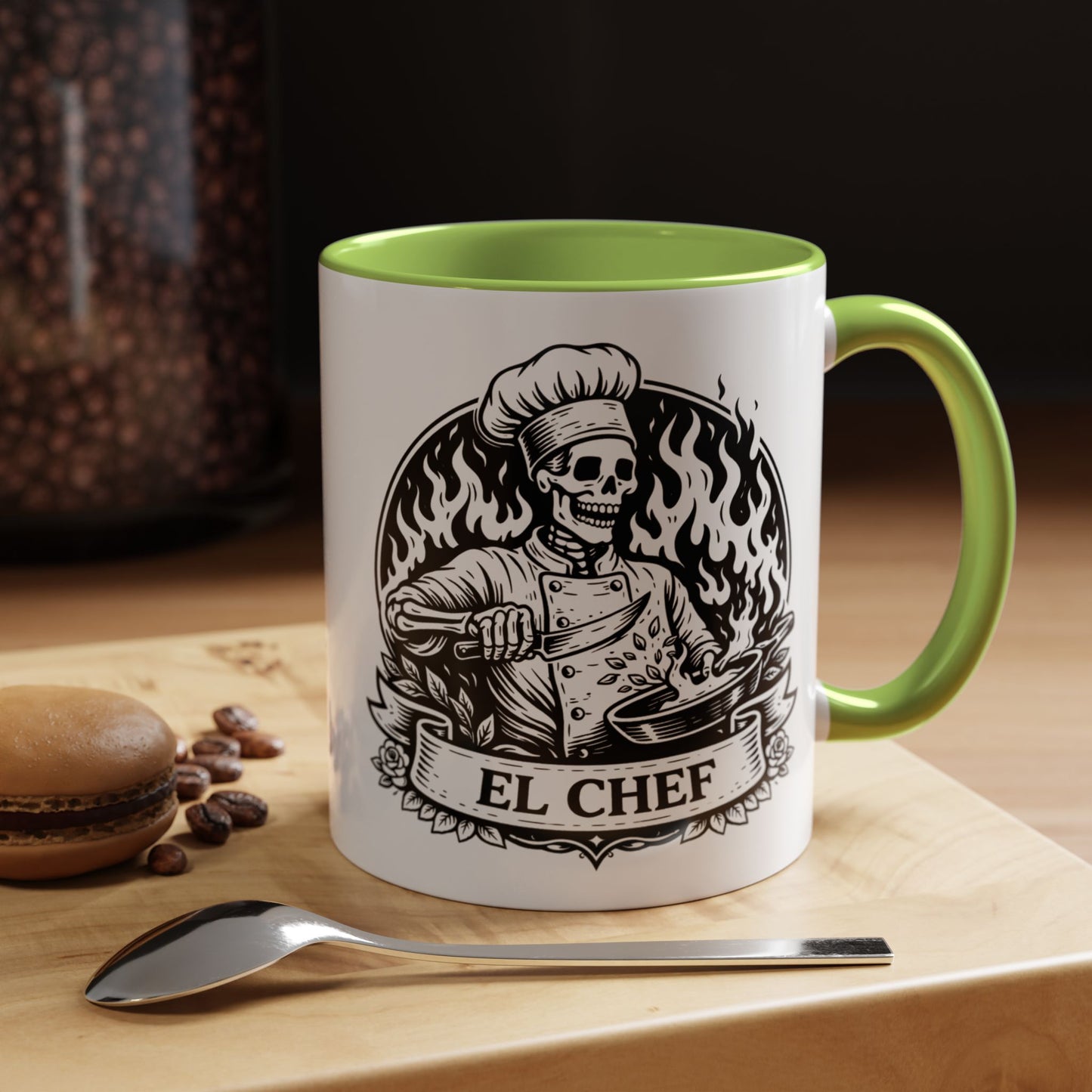 El Chef Loteria Mug - Latino Art Kitchen Cup - Mexican Chef Gift - Cocina Latina Aesthetic - Loteria Kitchen Decor