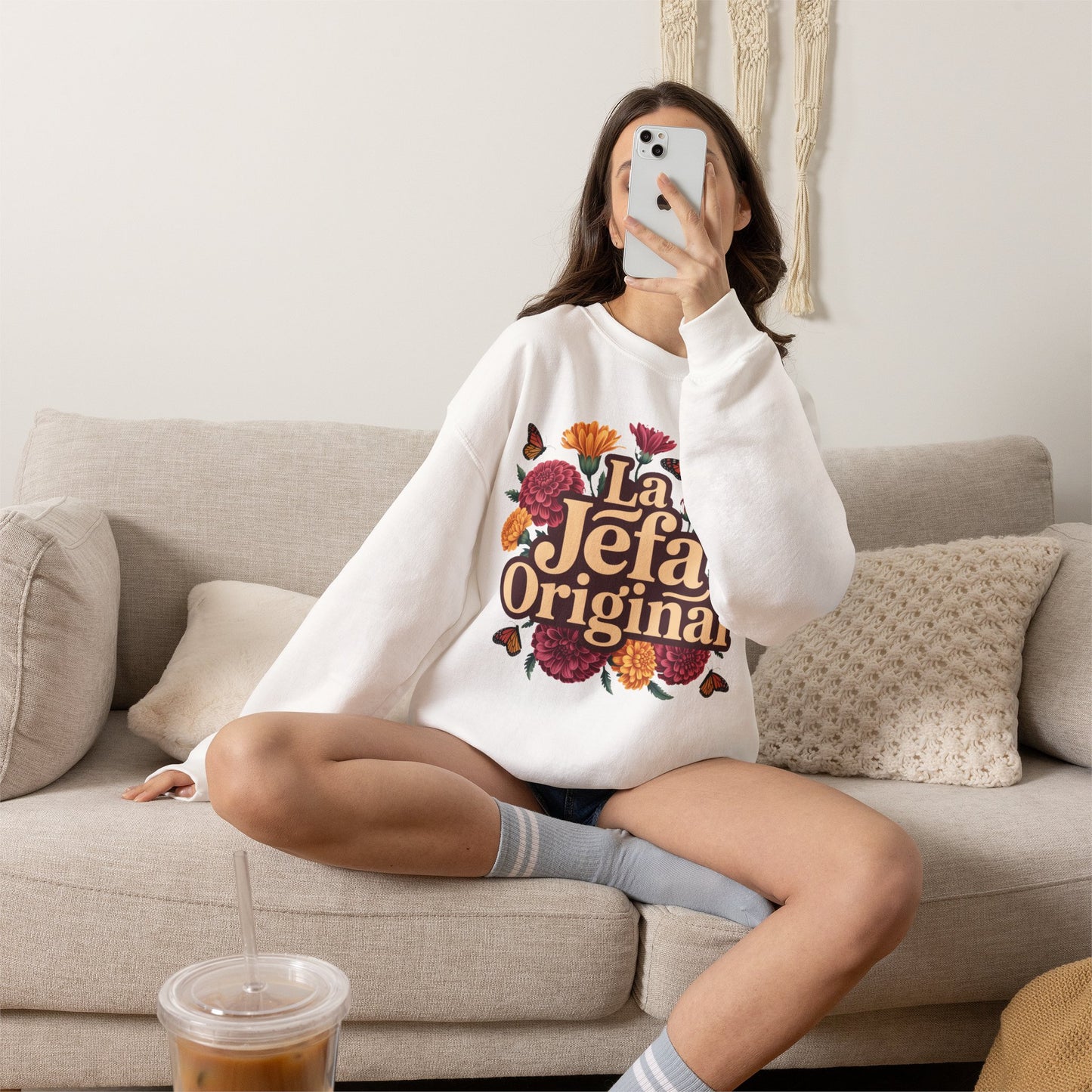 La Jefa Sweatshirt - Latina Boss Babe Gift - Mujer Fuerte Empowerment Hoodie - Feminist Gift for Her - Latina Pride Wear