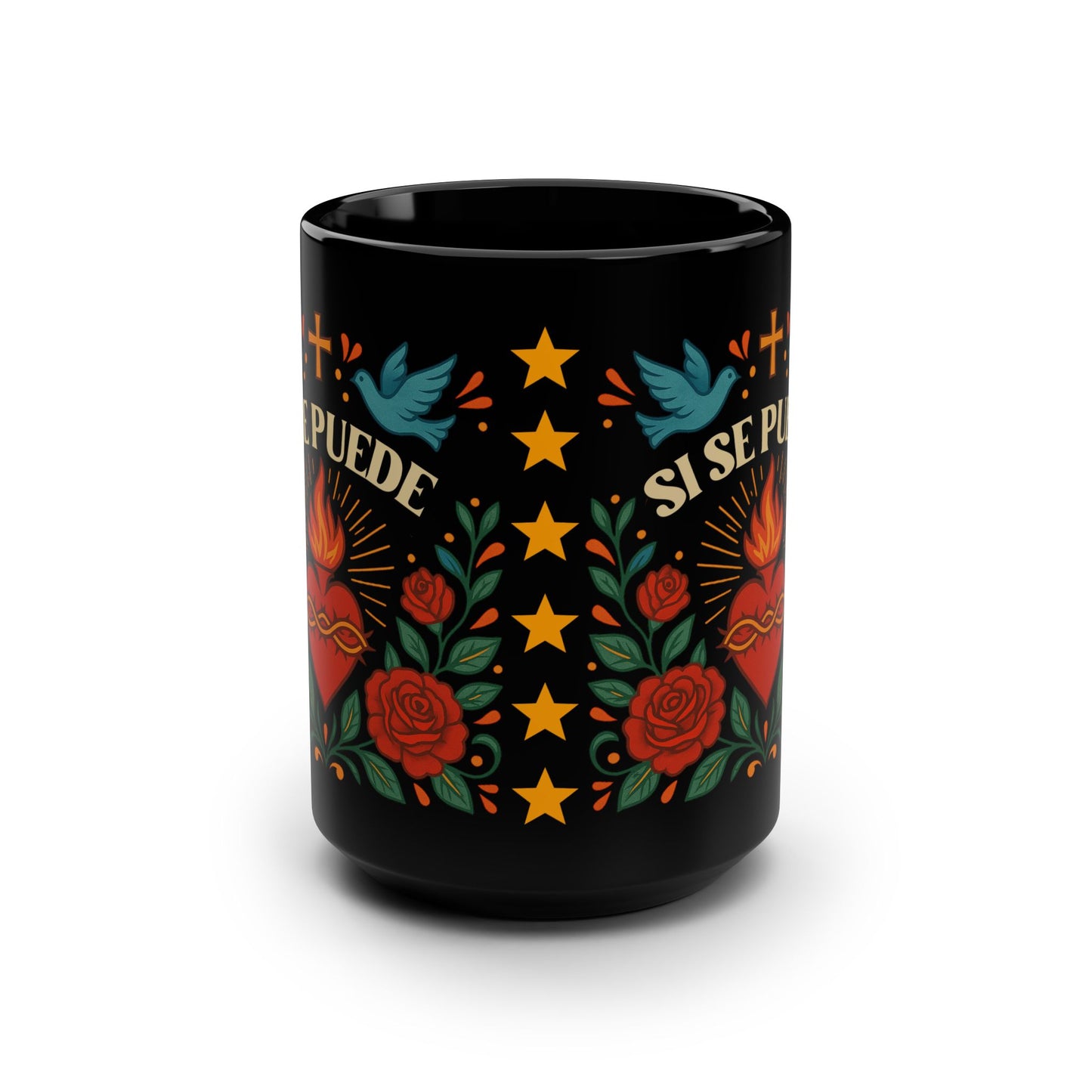 Si Su Puede Mug | When Your opinion is a Concha I'll Ask for it Navidad Mug Art | Black Mug, 15oz Tazo de Regalo | Taza de Navidad