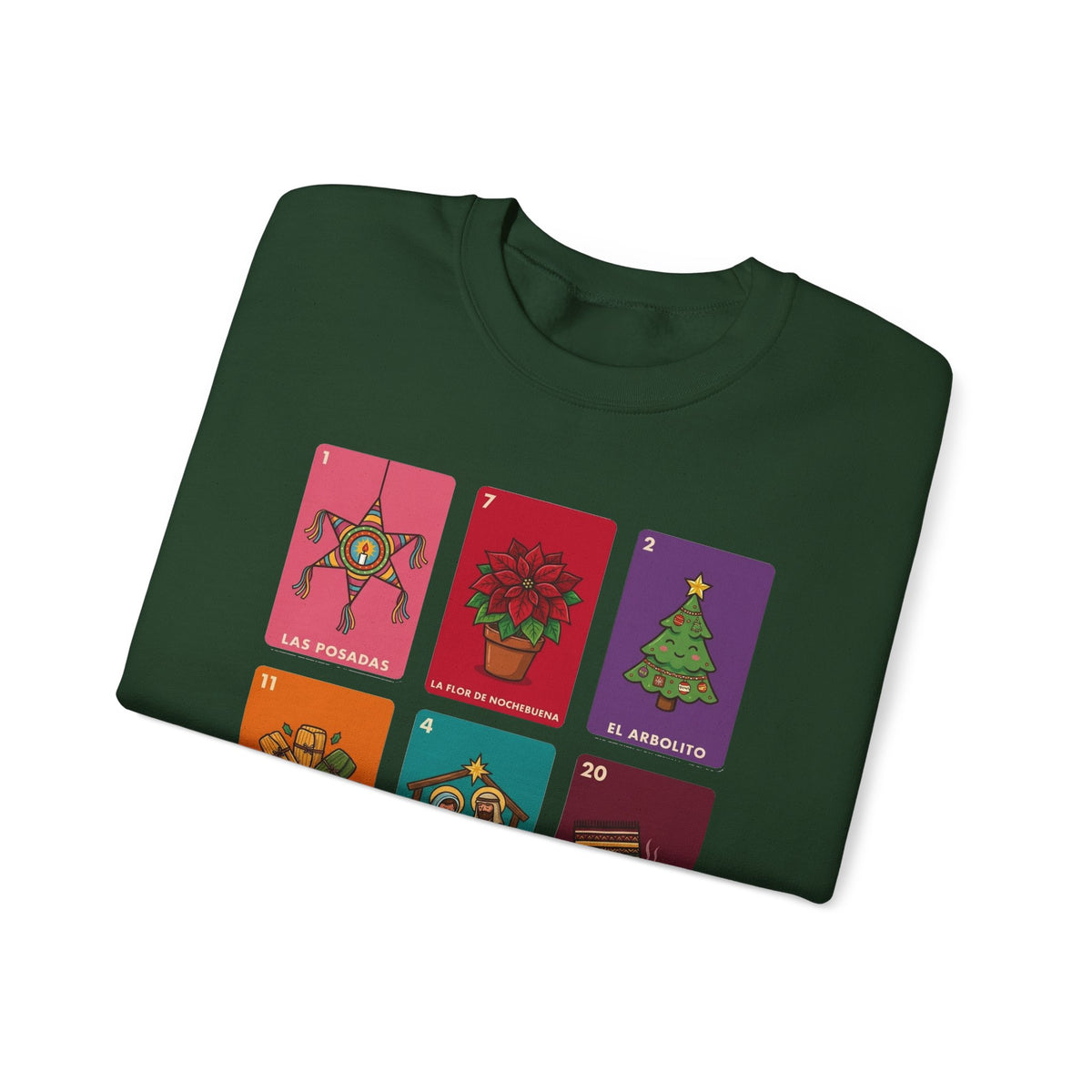 Loteria Navidad Sweatshirt - Mexican Christmas Loteria Sweater - Navidad Mexicana Posadas Tamales Ponche Crewneck