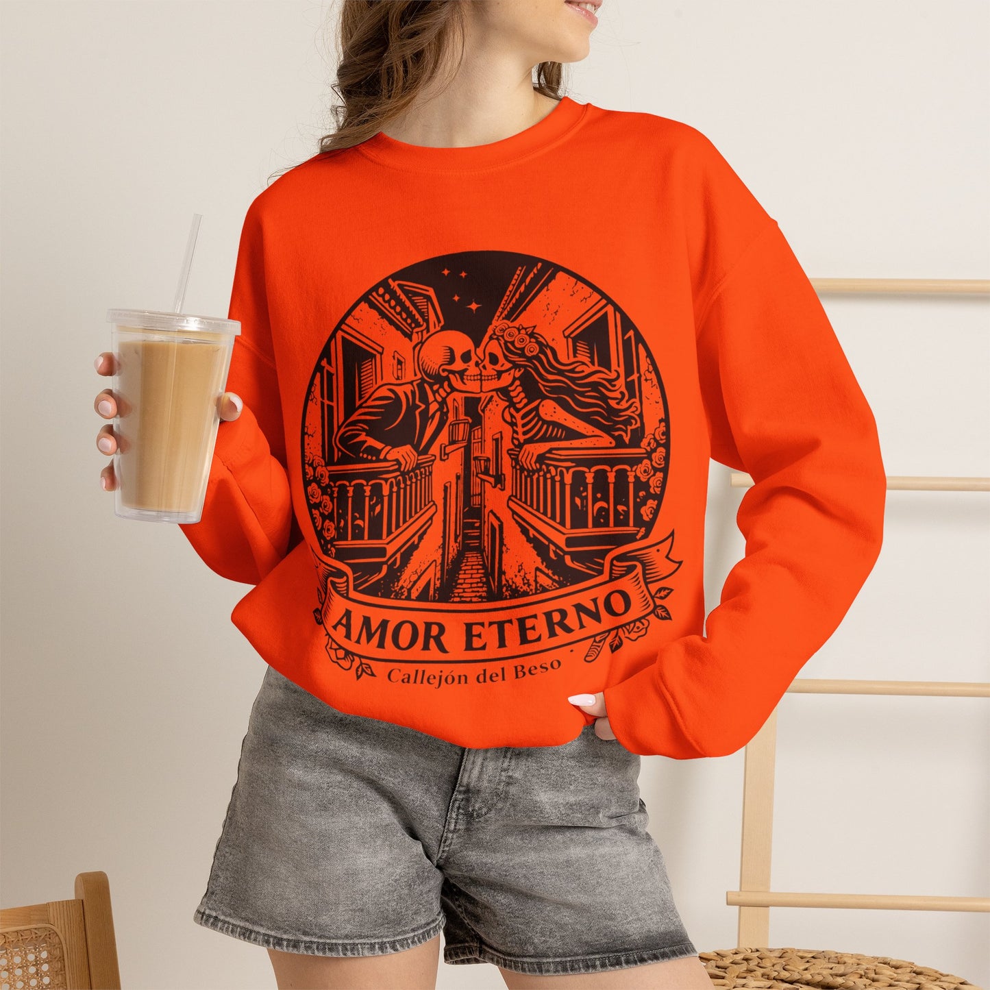 Amor Eterno Sweatshirt - Eternal Love Gift for Her, Hispanic Love Wear, Relationship Goals Corazon Forever Hoodie