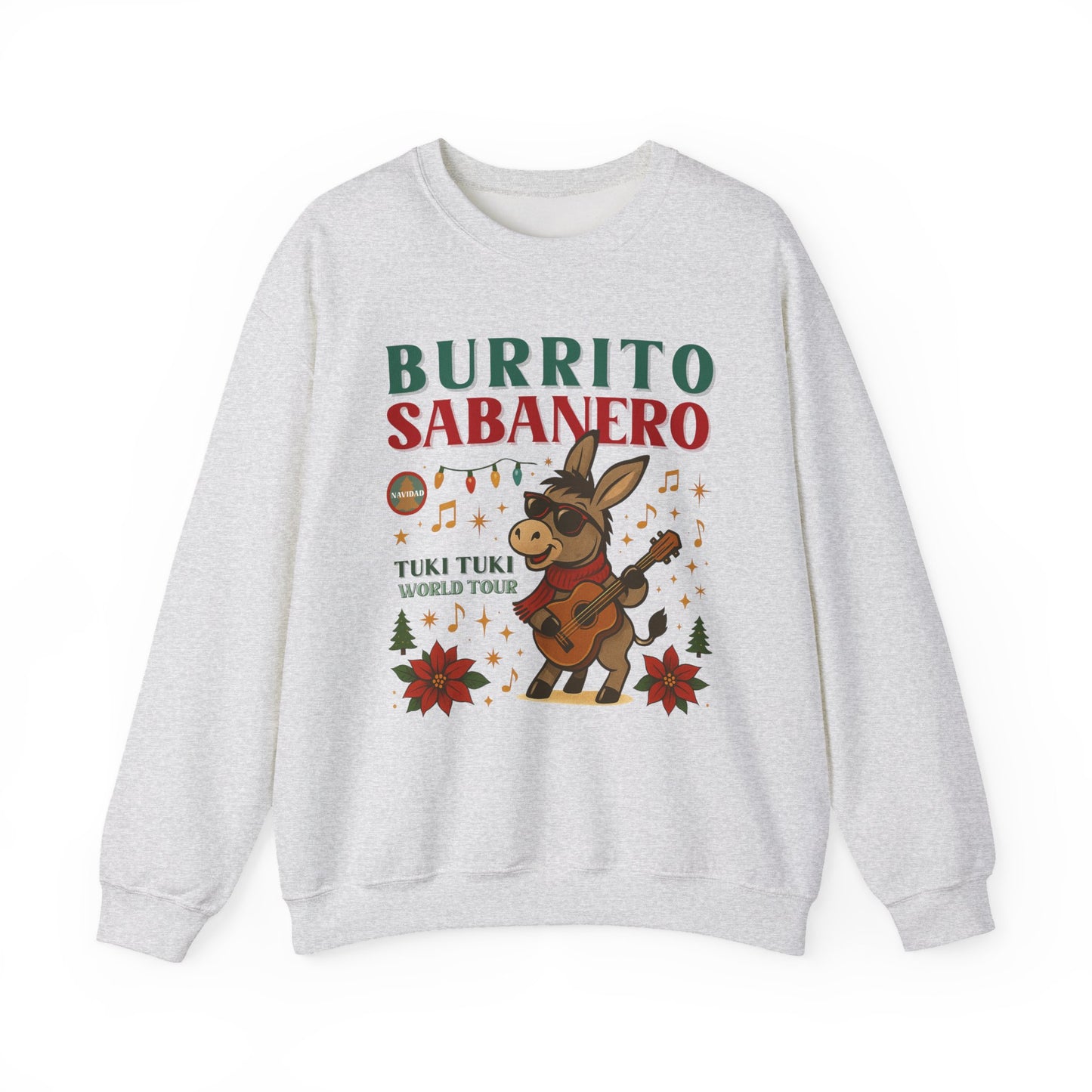 Burrito Sabanero Crewneck Sweater | Sueter De Navidad | Funny Xmas Sweatshirt | Noche Buena Suéter | Cozy Unisex Holiday Pullover