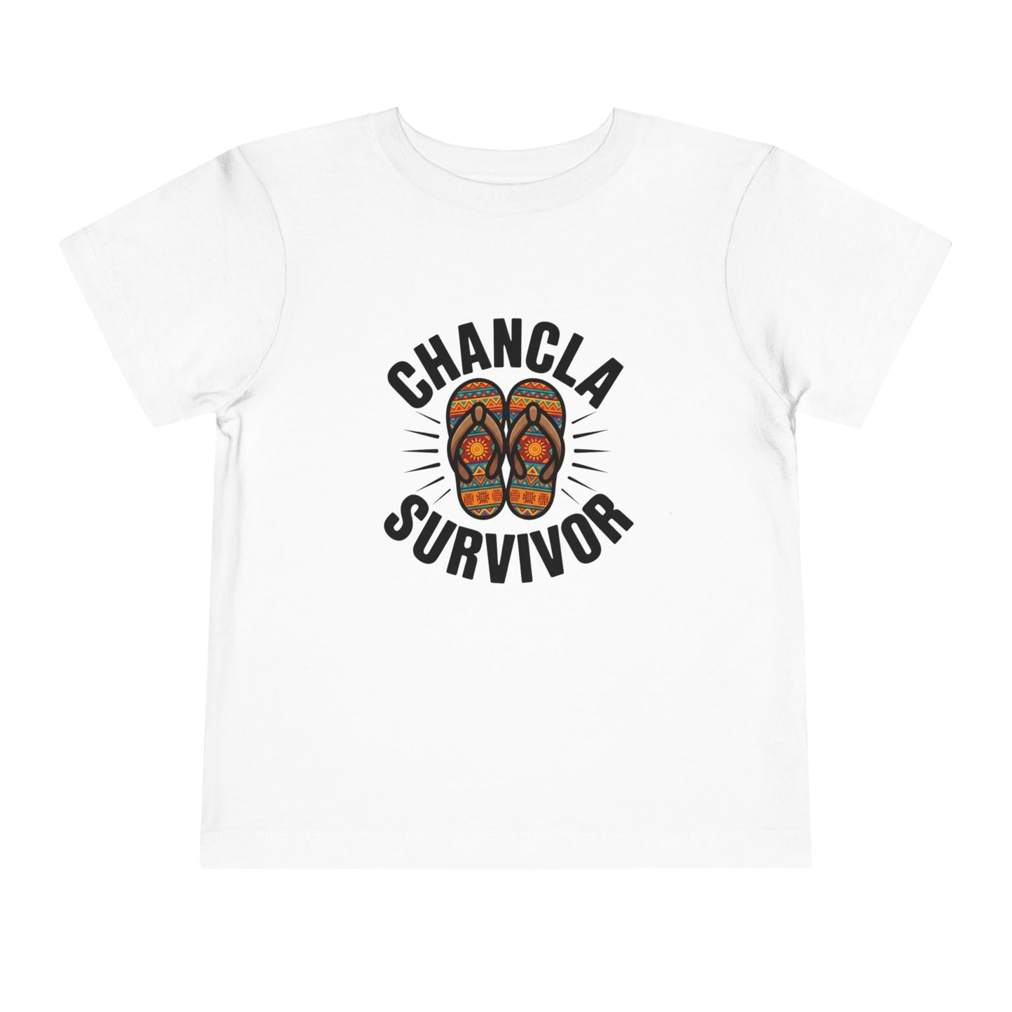 Chancla Survivor Kids T-Shirt - Funny Latino Heritage Tee - Hispanic Pride Gift - Mexican Humor Shirt - Abuela Power - Cultura Latina