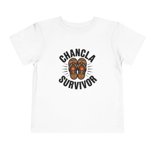 Chancla Survivor Kids T-Shirt - Funny Latino Heritage Tee - Hispanic Pride Gift - Mexican Humor Shirt - Abuela Power - Cultura Latina