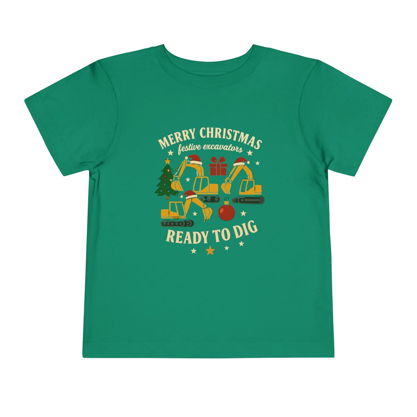 Christmas Excavators Toddler Short Sleeve Tee