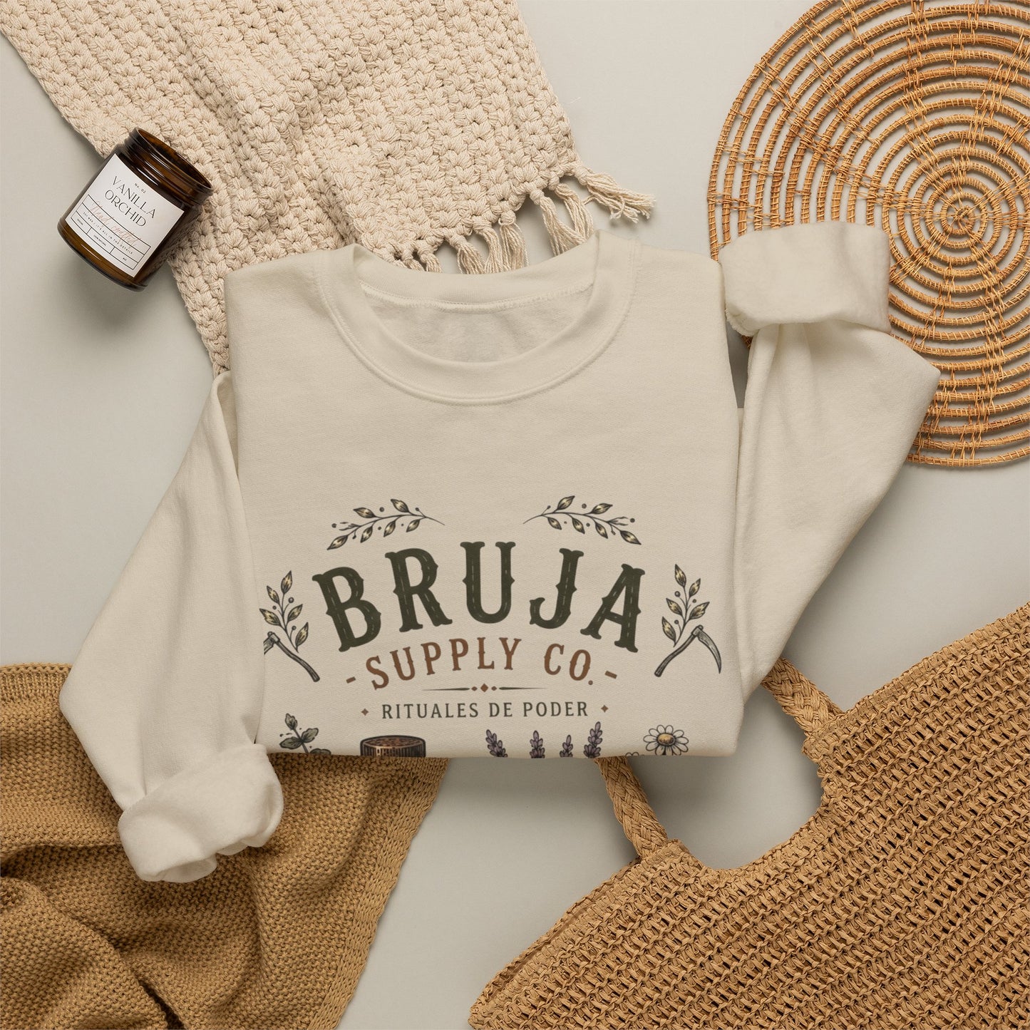 Bruja Sweatshirt - Latina Witch Magic Power Sudadera - Spanish Gift for Her - Bruja Vibes Only - Latina Pride Clothing